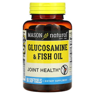 Mason Natural, 葡萄糖胺和魚油，90 粒軟凝膠
