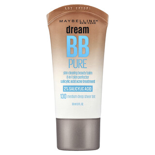 Maybelline, Dream BB Pure，清潔型美膚霜，130 中/深調薄透色，1 液量盎司（30 毫升）