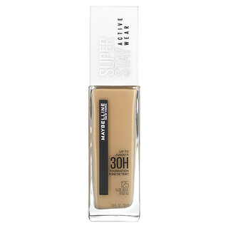 Maybelline, 長久上妝，活性粉底，125 裸米色，1 液量盎司（30 毫升）