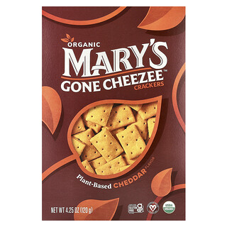 Mary's Gone Crackers, Mary's Gone Cheezee™ 有機餅乾，切達乳酪味，4.25 盎司（120 克）