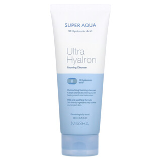 Missha, Super Aqua Ultra Hyalon 泡沫潔面乳，6.76 液量盎司（200 毫升）