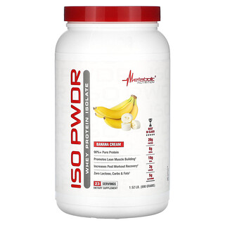 Metabolic Nutrition, ISOpwdr，分離乳清蛋白，香蕉奶油味，1.52 磅（690 克）
