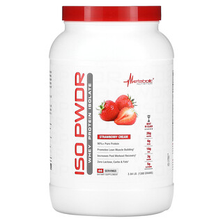 Metabolic Nutrition, ISOpwdr，分離乳清蛋白，草莓奶油味，3.04 磅（1,380 克）