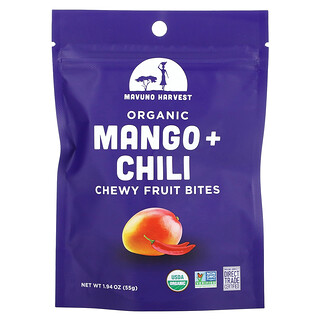 Mavuno Harvest, 有機耐嚼水果小吃，芒果 + 辣椒，1.94 盎司（55 克）