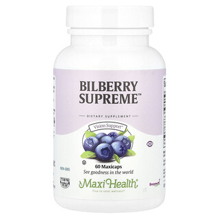 Maxi Health, Bilberry Supreme™，60 粒 Maxicap 膠囊
