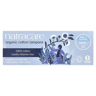 Natracare, 有機棉衛生棉條，超級，20條