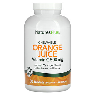 NaturesPlus, 維生素 C 咀嚼片，香橙味，500 毫克，180 片