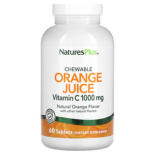 NaturesPlus, 橙汁維生素 C 咀嚼片，天然橙味，1,000 毫克，60 片