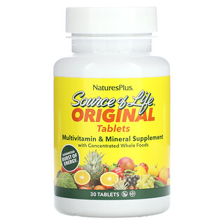 NaturesPlus, Source of Life，多維生素和礦物質補充劑，含濃縮全食，30 片
