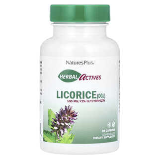 NaturesPlus, 草本活性物質，甘草（DGL），500 毫克，60 粒膠囊