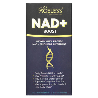 Ageless Foundation Laboratories, NAD+ 加強，30 粒素食膠囊