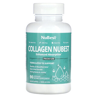NuBest, 高級膠原蛋白 Nubest，加強吸收，90 粒膠囊