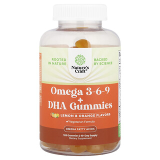Nature's Craft, Omega 3-6-9+DHA 軟糖，檸檬味和橙味，120 粒軟糖