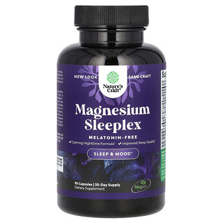 Nature's Craft, Magnesium Sleeplex，無褪黑荷爾蒙，90 粒膠囊
