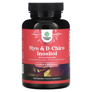 Nature's Craft, Myo + D-Chiro 肌醇，含膽鹼，120 粒膠囊