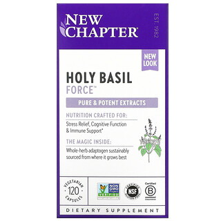 New Chapter, Holy Basil Force™ 聖羅勒素食膠囊，120 粒裝