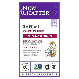 New Chapter, Omega-7 沙棘混合配方，60 粒素食膠囊