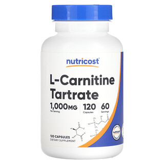 Nutricost, L-肉鹼酒石酸鹽，1,000 毫克，120 粒膠囊（每粒膠囊 500 毫克）