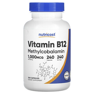 Nutricost, 維生素 B12，1000 微克，240 粒膠囊