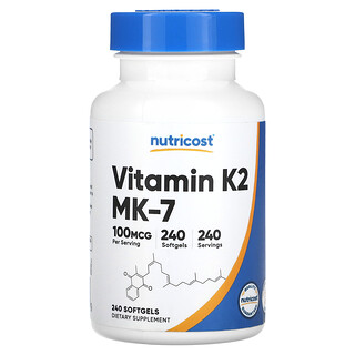 Nutricost, 維生素 K2 MK-7，100 微克，240 粒軟凝膠