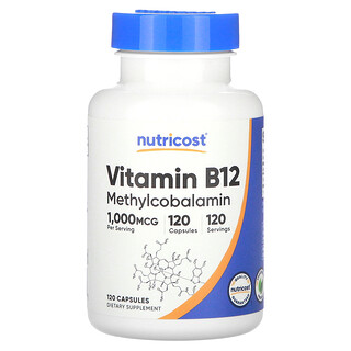 Nutricost, 維生素 B12，1,000 微克，120 粒膠囊