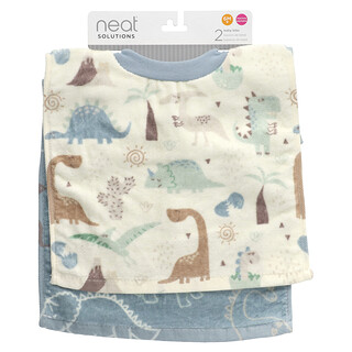 Neat Solutions, Baby Bibs, 6M+, Dinosaurs, 2 Count