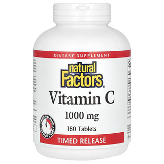Natural Factors, 維生素C，長效釋放，1000 毫克, 180片