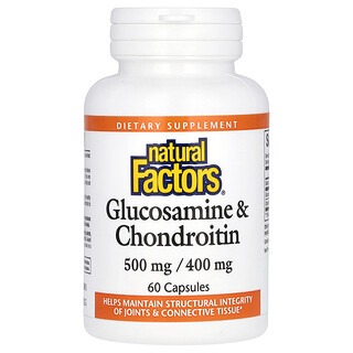 Natural Factors, 葡萄糖胺 500 毫克，軟骨素 400 毫克，60 粒膠囊