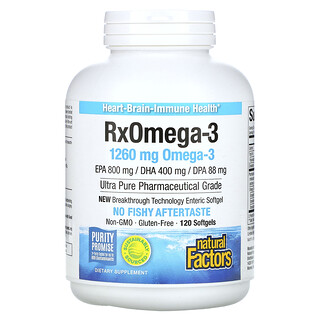 Natural Factors, Rx Omega-3，1,260 毫克，120 粒軟凝膠（每粒軟凝膠 630 毫克）