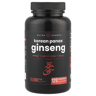 NutraChamps, 高麗人參，1065 毫克，120 粒全素膠囊（每粒膠囊 532.5 毫克）