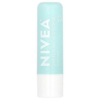 Nivea, 2 合 1 潤唇膏和磨砂膏，蘆薈，0.17 盎司（4.8 克）