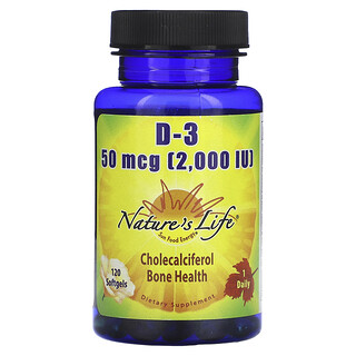 Nature's Life, D-3,2,000國際單位，120軟膠囊