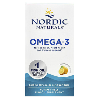 Nordic Naturals, Omega-3，檸檬味，690 毫克，60 粒軟凝膠（每粒軟凝膠 345 毫克）