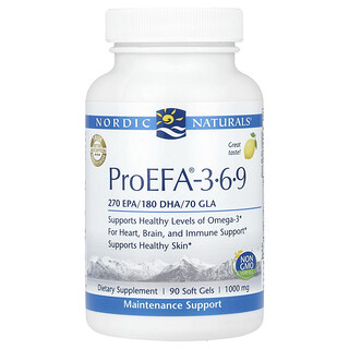 Nordic Naturals, ProEFA 3-6-9，檸檬，1000 毫克，90 粒軟凝膠