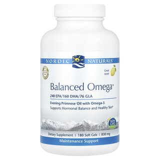 Nordic Naturals, Balanced Omega™，檸檬味，830 毫克，180 粒軟膠囊（每粒軟膠囊 415 毫克）