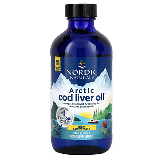 Nordic Naturals, 北極鱈魚肝油，檸檬味，1060 毫克，8 液量盎司（237 毫升）