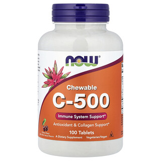 NOW Foods, C-500 咀嚼片，櫻桃味，100 片