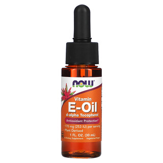 NOW Foods, 維生素 E 油，抗氧保護，170 毫克，1 液量盎司（30 毫升）