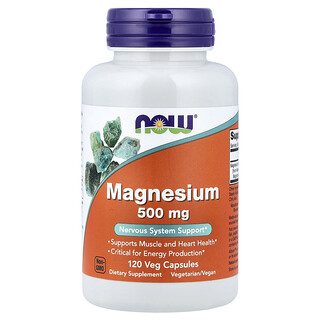 NOW Foods, Magnesium, 500 mg, 120 Veg Capsules