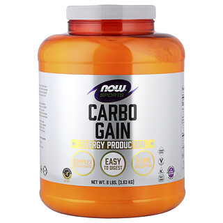 NOW Foods, 運動系列 Carbo Gain 能量補劑，8 磅（3.63 千克）