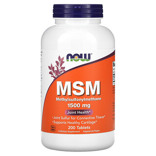 NOW Foods, MSM，1,500 毫克，200 片