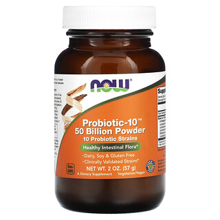 NOW Foods, Probiotic-10 Powder，500 億，2 盎司（57 克）（每克 500 億）