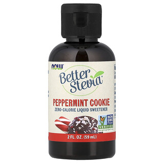 NOW Foods, Better Stevia®，零熱量液體甜味劑，薄荷曲奇味，2 液量盎司（59 毫升）