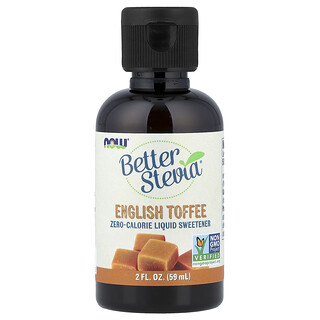 NOW Foods, Better Stevia®，零熱量液體甜味劑，英國太妃糖，2 液量盎司（59 毫升）