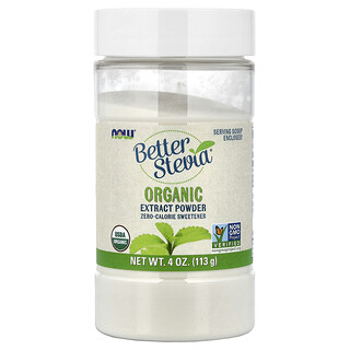 NOW Foods, Better Stevia®，有機浸膏粉，4 盎司（113 克）