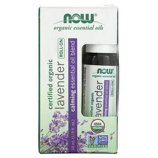 NOW Foods, 有機認可薰草精油滾珠，0.33 液量盎司（10 毫升）