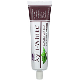 NOW Foods, Solutions，XyliWhite，牙膏凝膠，印楝和茶樹，薄荷味，6.4 盎司（181 克）