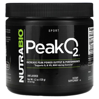 NutraBio, Peak O2，原味，4.2 盎司（120 克）