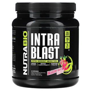 NutraBio, Intra Blast，鍛鍊中胺基酸燃料，火龍果糖，1.6 磅（722 克）