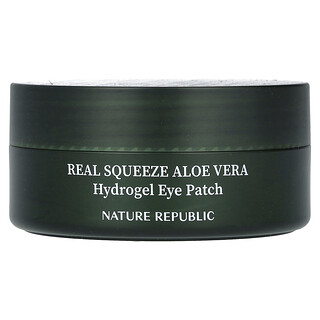 Nature Republic, Real Squeeze，庫拉索蘆薈水凝膠眼罩，60 片，2.46 盎司（70 克）